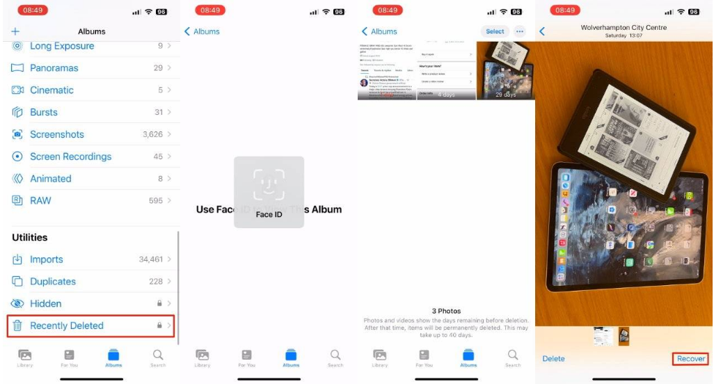 平山苹果14维修分享 iPhone14 上恢复已删除的照片 